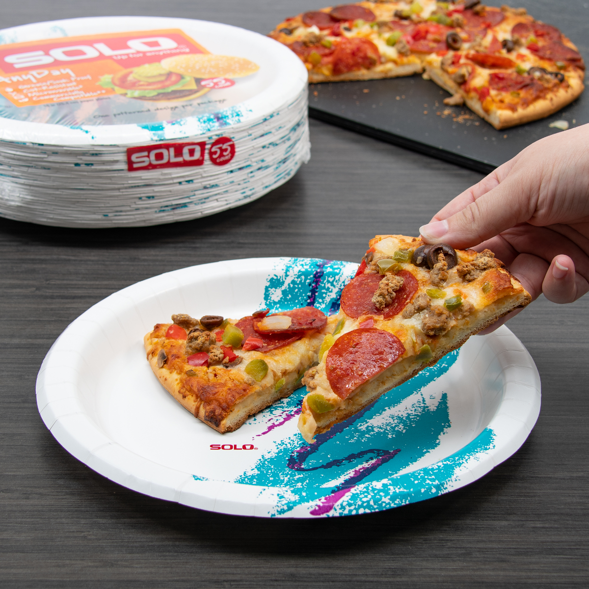 Solo Jazz Disposable Paper Plates, 10in, 55ct