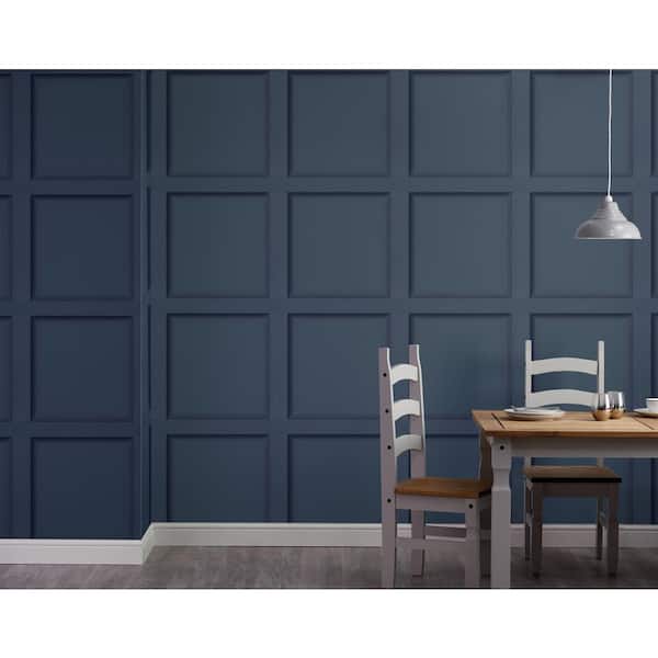 Modern Faux Wood Panel Navy Non-Pasted Wallpaper (Covers 56 sq. ft.)