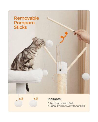 Feandrea WoodyWonders Cat Tree with Litter Box Furniture Hidden Enclosure, 2-...