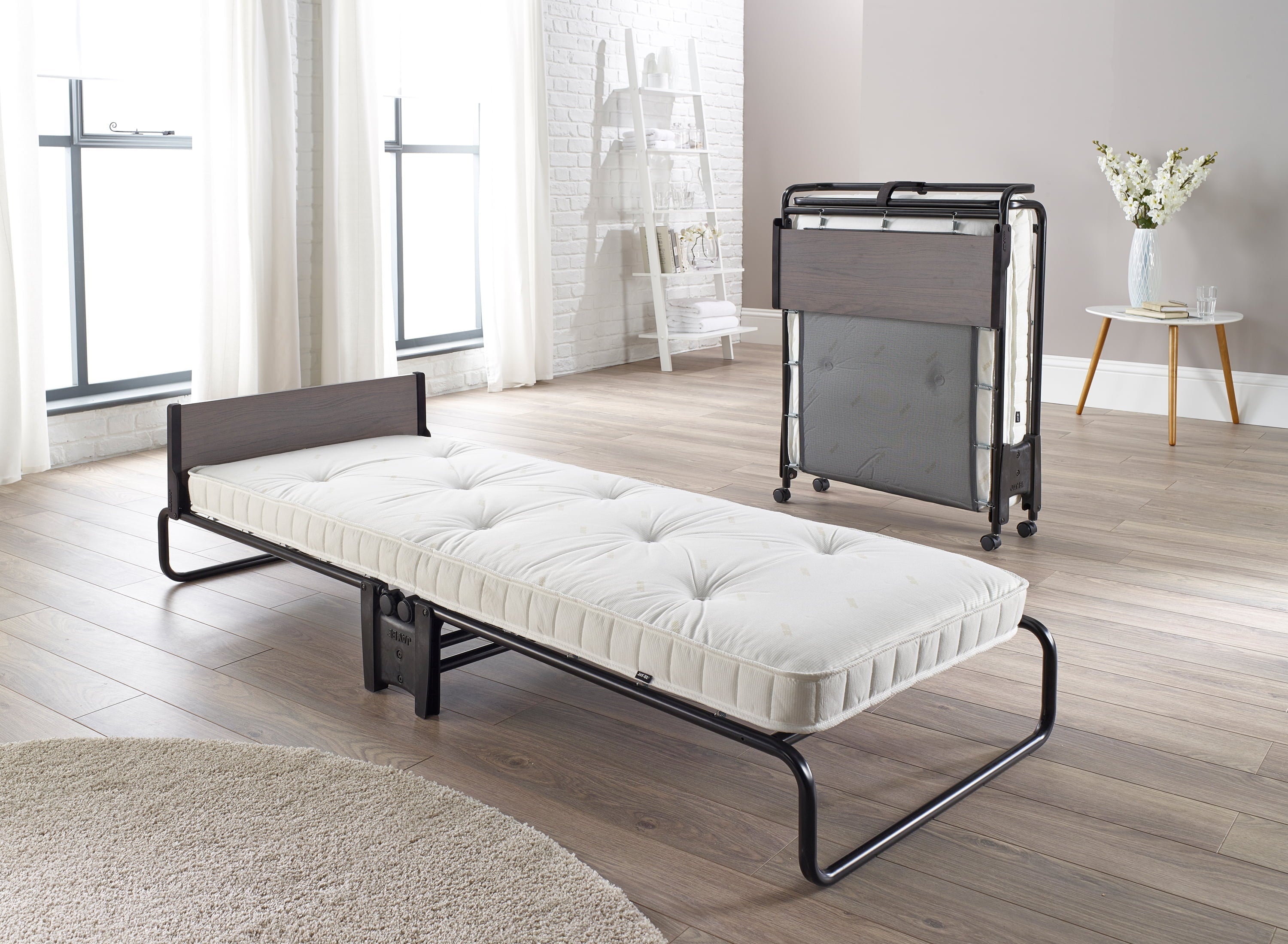 Jay-Be Inspire Folding Bed with Micro e-Pocket Spring Mattress and Headboard, Twin,