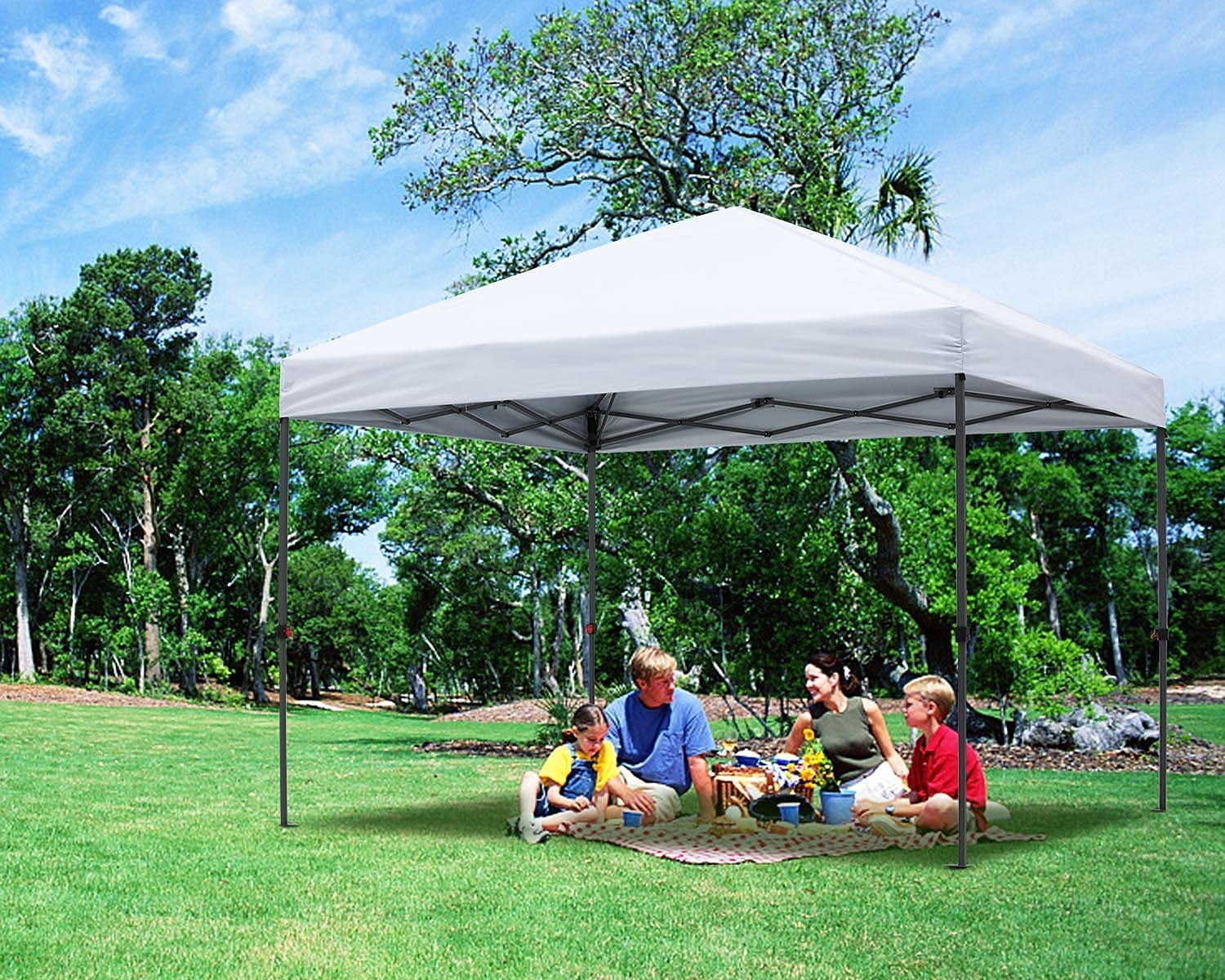 SUGIFT 10' x 10' Pop up Canopy Tent Instant Waterproof Folding Tent with 4 Sandbags, White