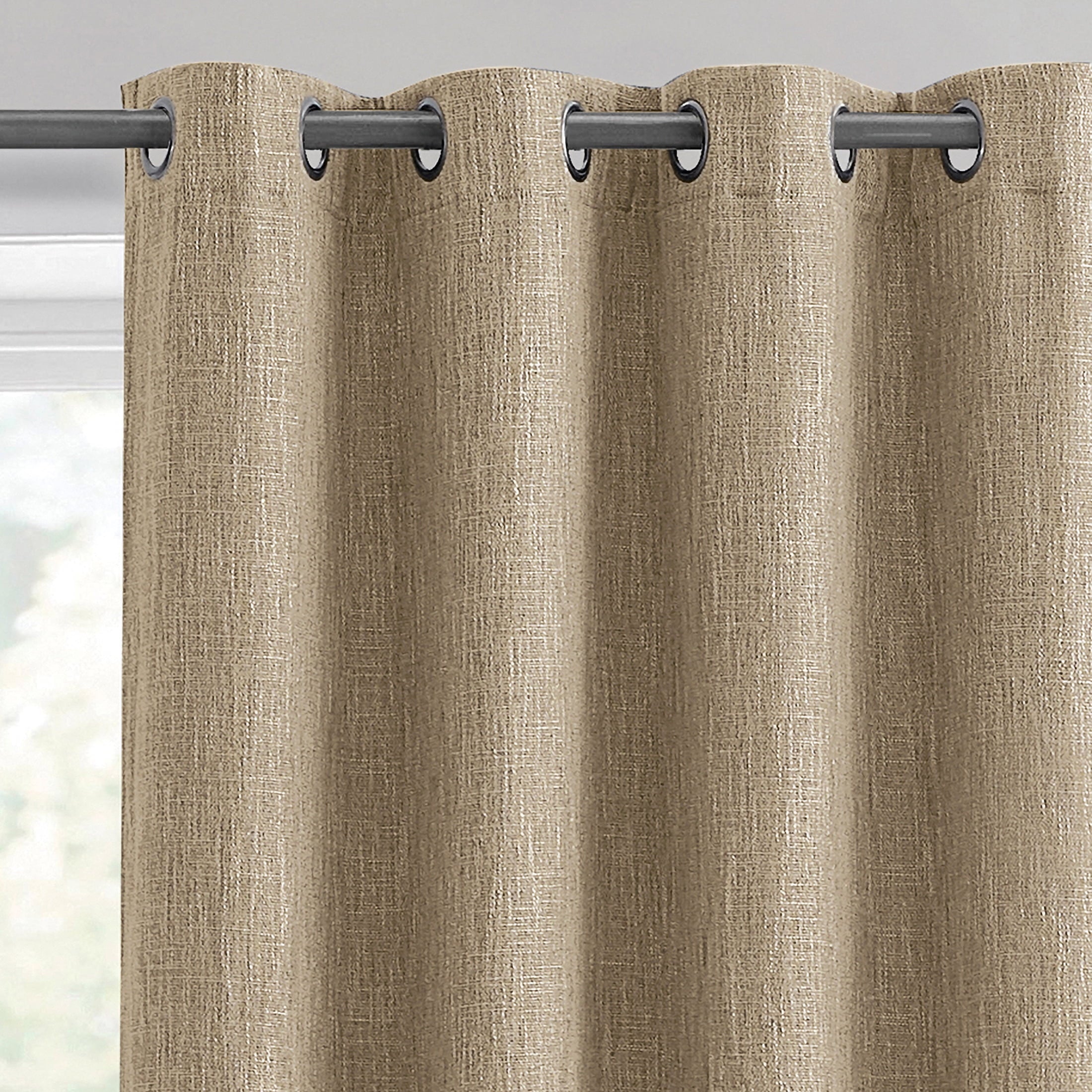 Tan Textured Woven Blackout Curtain Panel, Better Homes & Gardens, 50