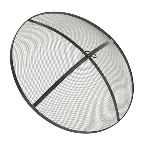 Round Lattice Wood Burning Fire Pit with Cover, Antique Bronze 35"