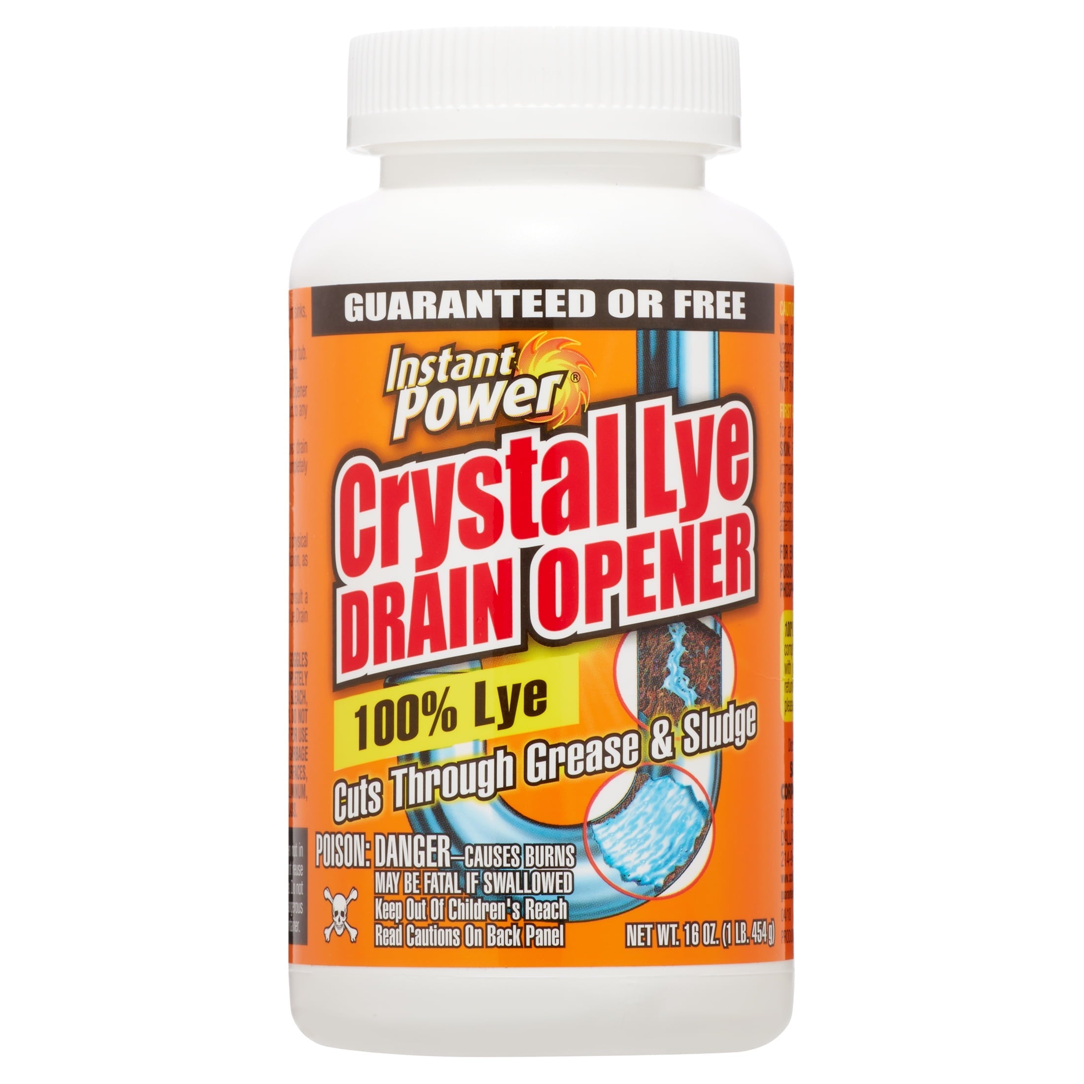 Instant Power Crystal Lye Drain Opener, 16 oz
