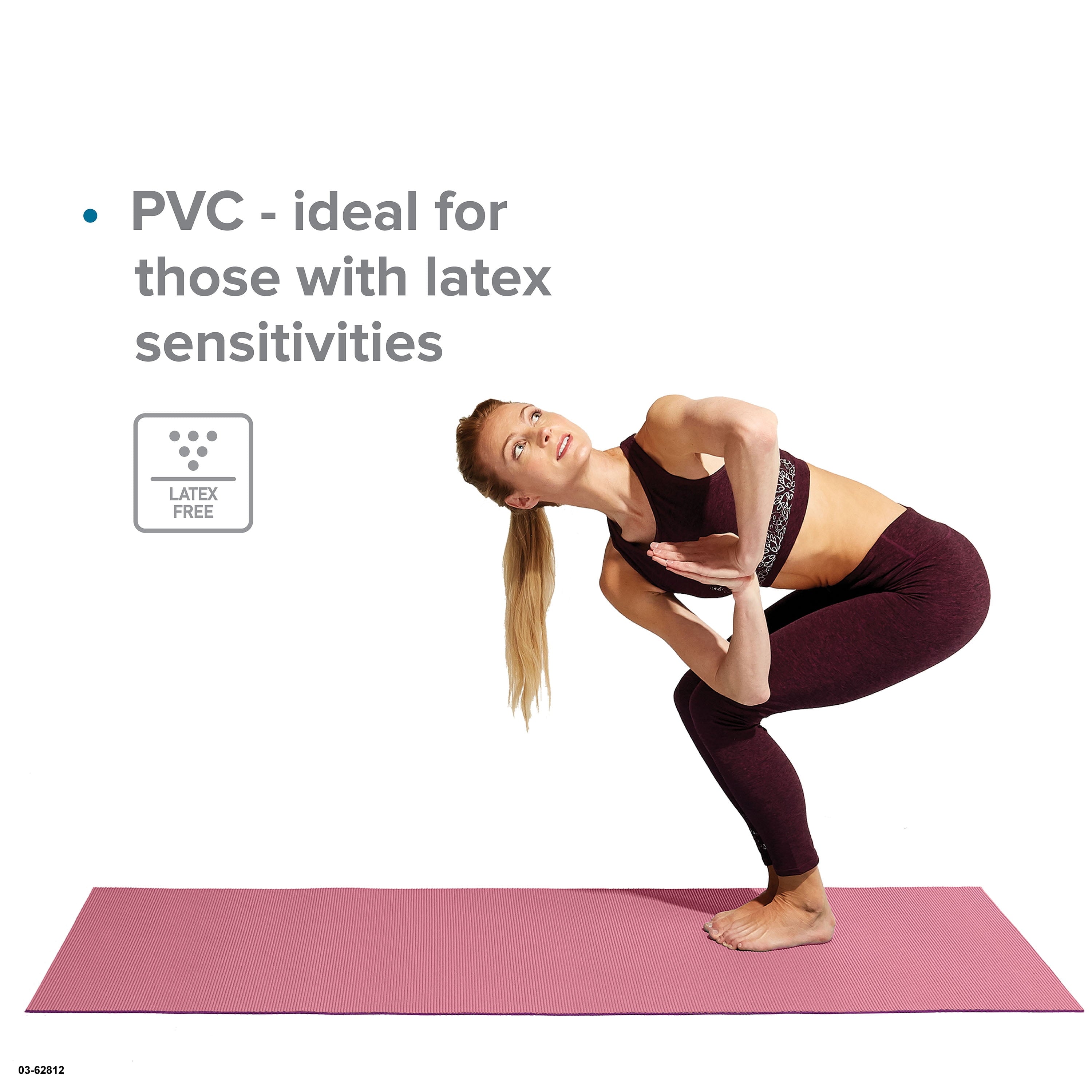 Gaiam Reversible Yoga Mat, Berry Red, 5mm