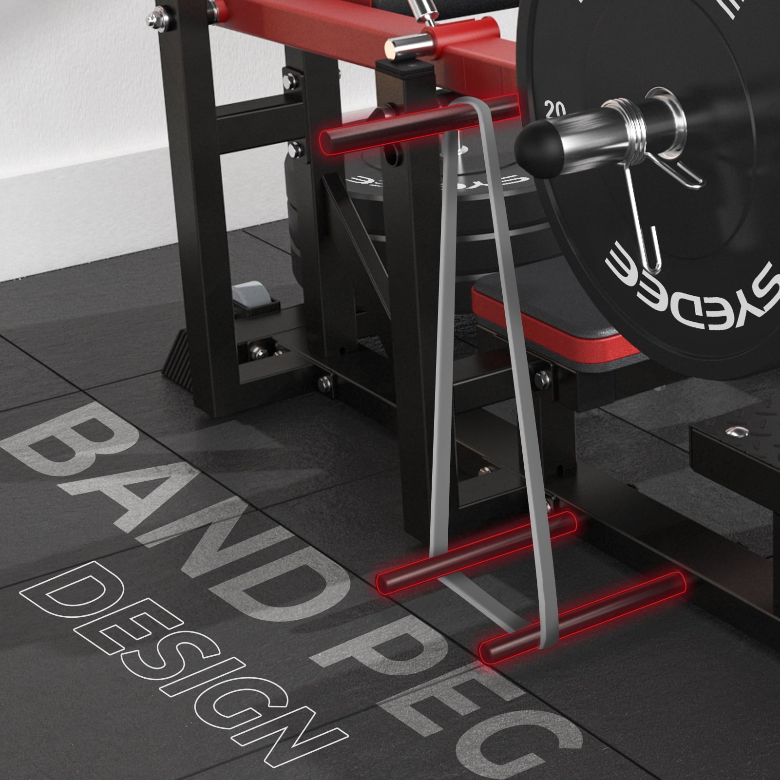 syedee Glute Bridge Machine, Heavy Duty Plate-Loaded Hip Thrust Machine, Glute Drive Machine for Glute Muscles Shaping(Red)