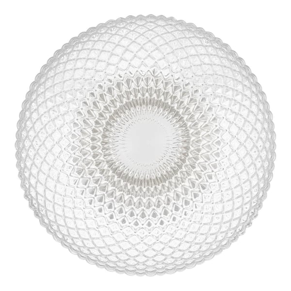 Walsh 8 in. 1-Light Antique Brass Flush Mount with Prismatic Glass Shade