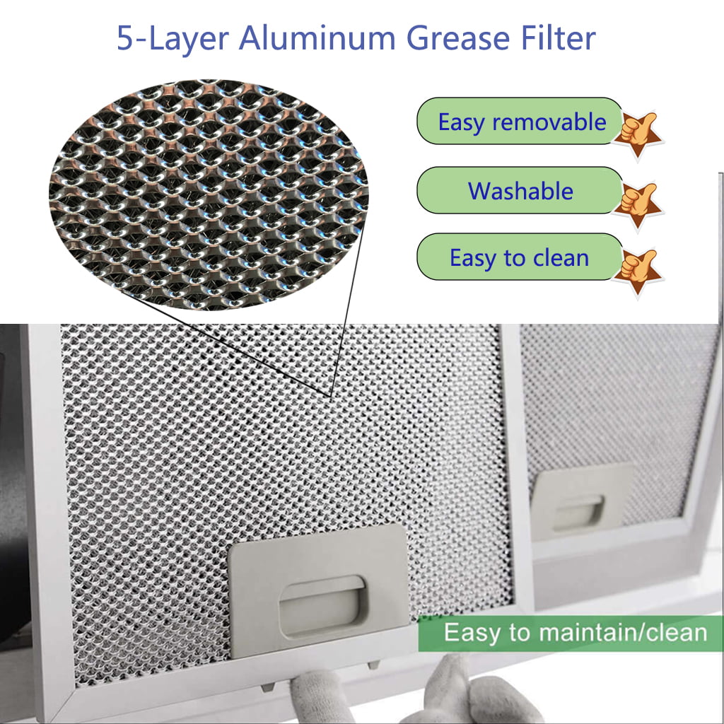 Wall Mount Range hood 30 inch Stainless Steel Stove Vent Hood with 3 Speed Kitchen Exhaust Fan