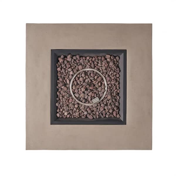 Mayfair Light Gray Square Stone Fire Pit (No Tank Holder)