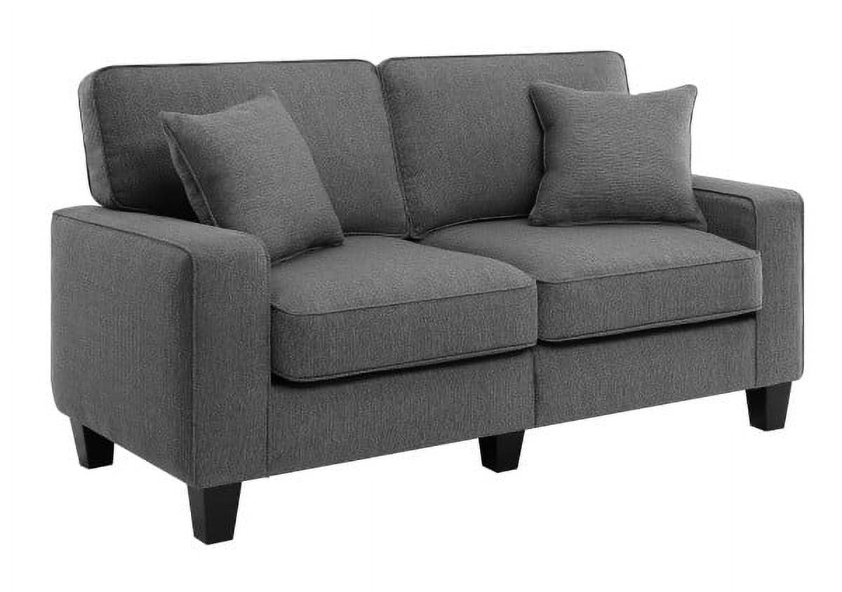 Serta Palisades Modern Track Arm 61-inch Loveseat, Gray Fabric