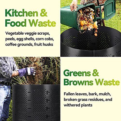 220 Gallon Compost Bin Outdoor Expandable Outdoor Composter Easy Assembling L...