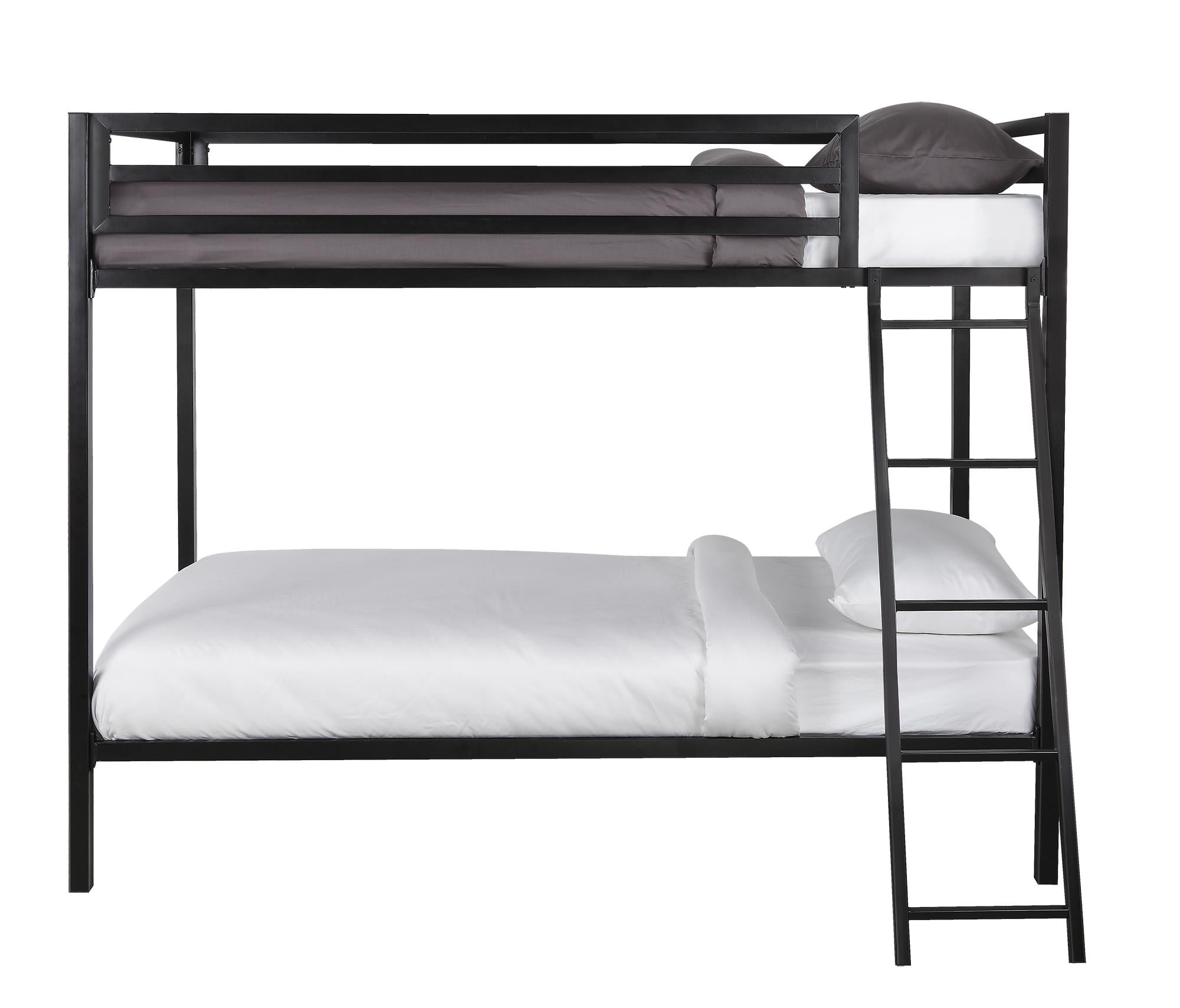 Mainstays Premium Twin over Twin Metal Bunk Bed, Black