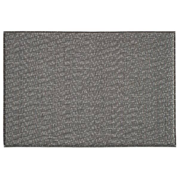 EveryTable 18 in. x 12 in. Black & White Weave PVC Placemat (Set of 6)