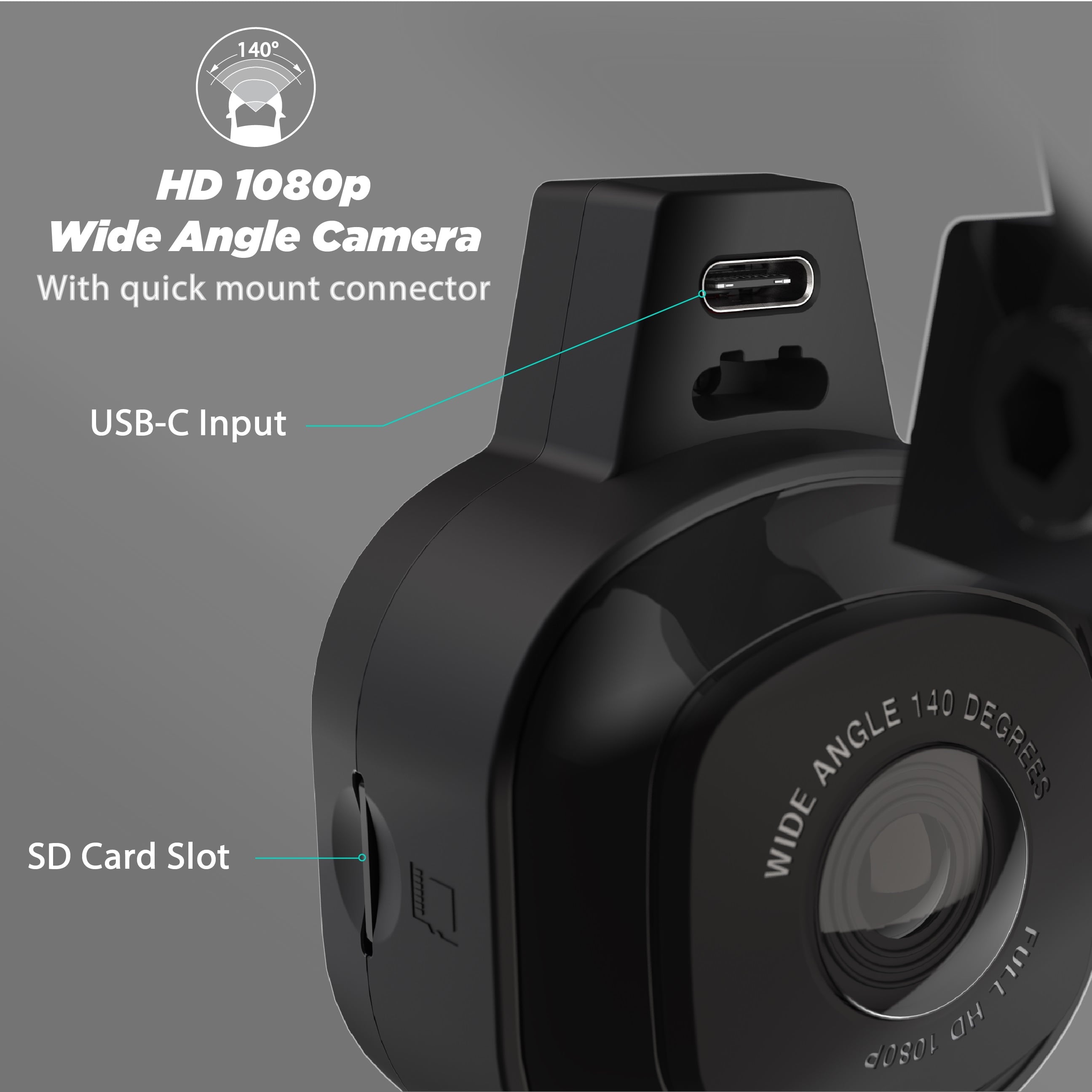 Scosche NEXC11032W-SP1 Full HD Smart Windshield Mount Car Dash Cam Powered by Nexar Black