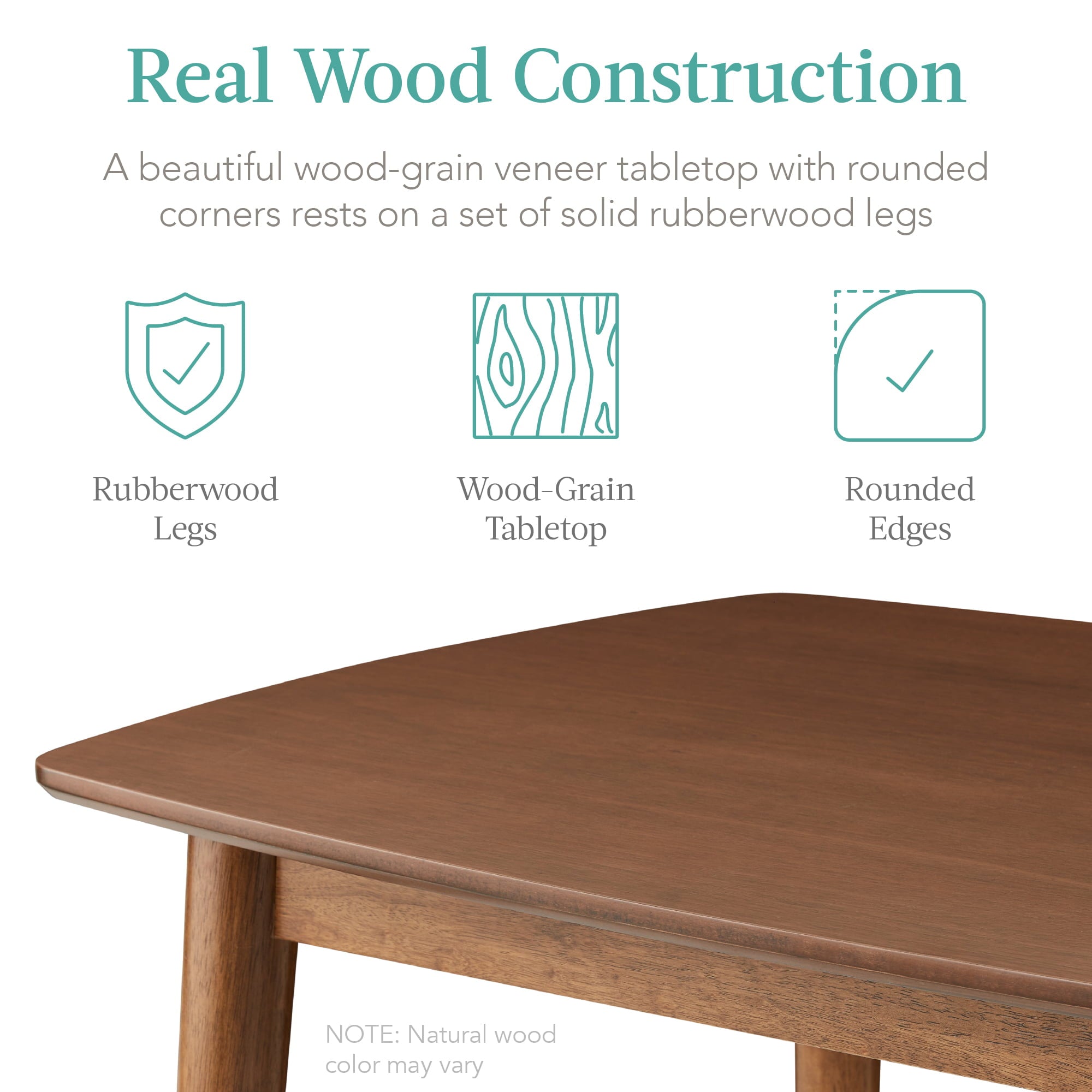 Best Choice Products 5-Piece Compact Wooden Mid-Century Modern Dining Set w/ 4 Chairs, Padded Seat & Back - Brown/White