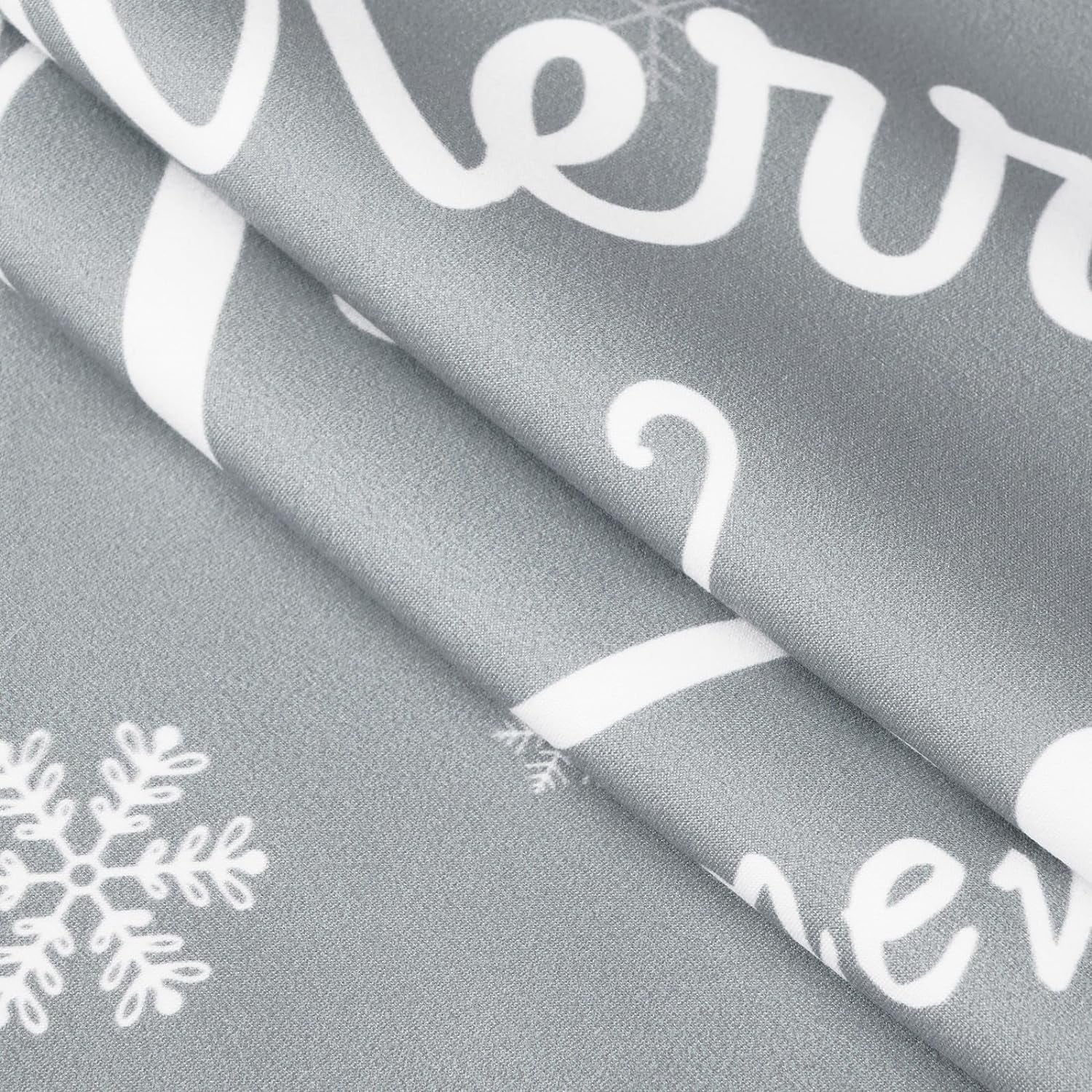 BLEUM CADE Christmas Pillow Covers 18 x 18 Inch,White and Grey Snowflake Throw Pillow Covers Set of 4 Xmas Elk Snowflake Cushion Covers for Winter Holiday