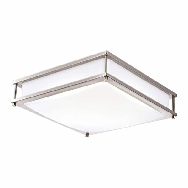 15.75 in. Brushed Nickel Dimmable 23-Watt Selectable LED Flush Mount Ceiling Light 3000K 4000K 5000K
