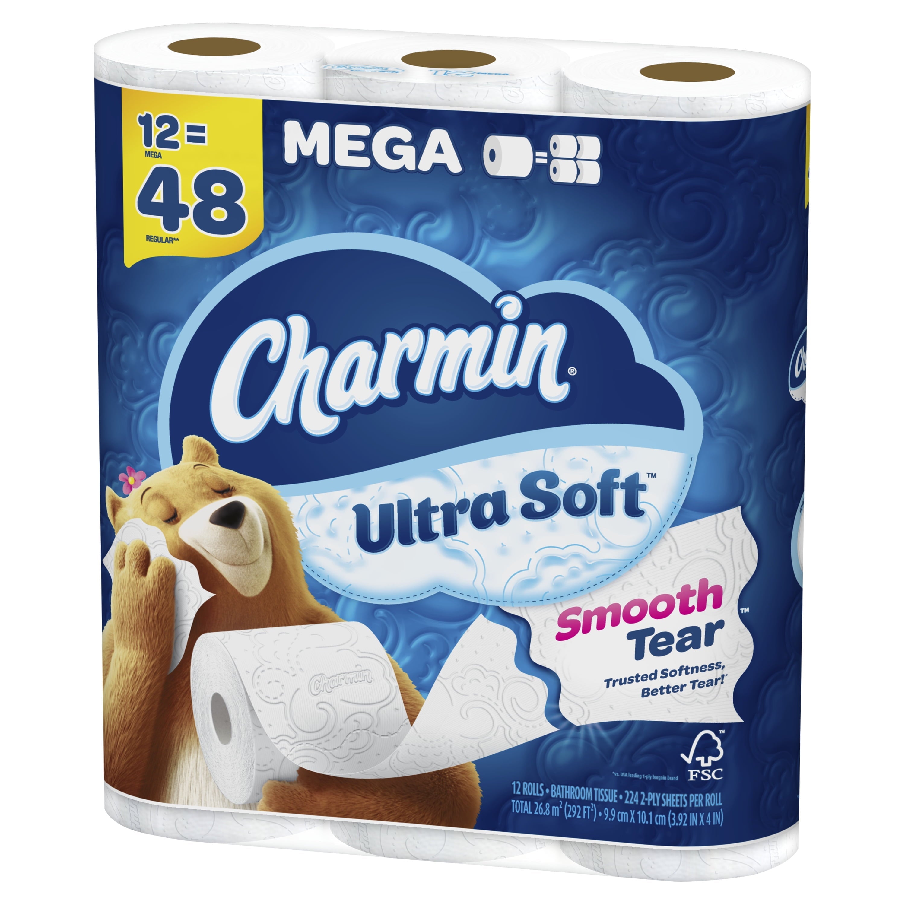 Charmin Ultra Soft Toilet Paper 12 Mega Rolls, 224 Sheets Per Roll