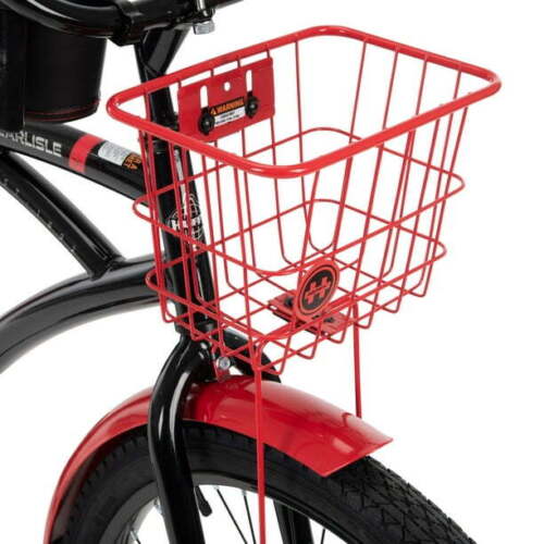 Mens Cruiser Bike with Front Basket Single Speed Bicycle Padded Saddle 26" Black