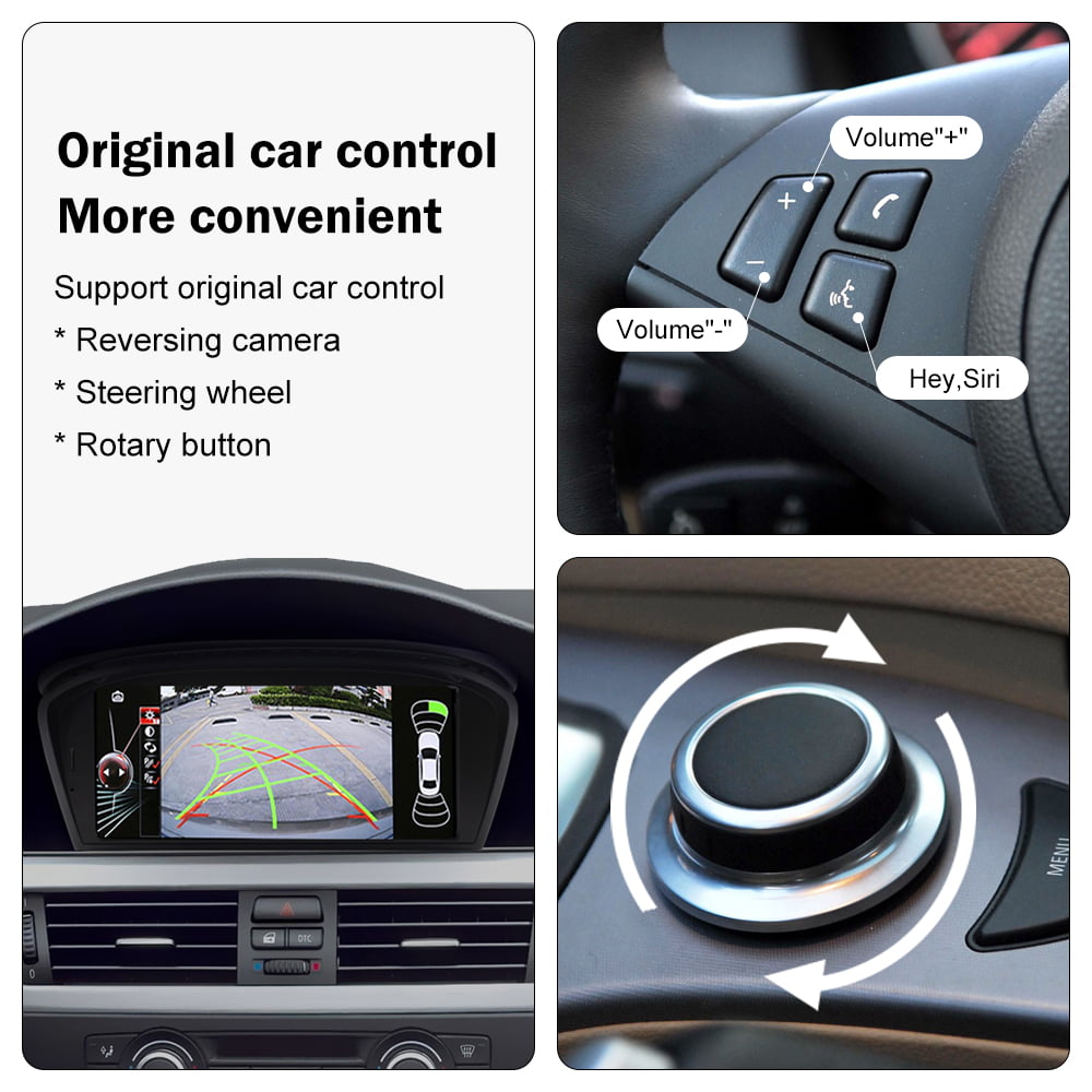 Road Top 8.8 inch Touch Screen Car Stereo for 2010-2012 BMW 5 Series E60 E90 E91 E92 E93 with CIC System Apple Carplay Android Auto Radio GPS Navigation for Car, Portable Car Stereo Screen