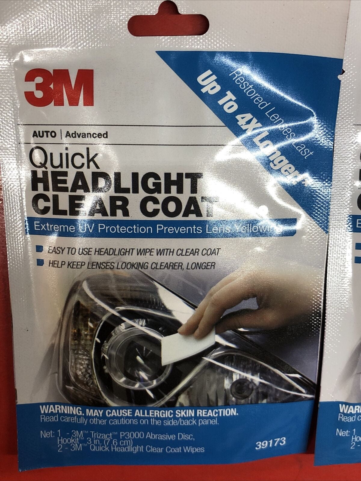 2 PACKS 3M 39173 QUICK HEADLIGHT CLEAR COAT EXTREME UV PROTECTION