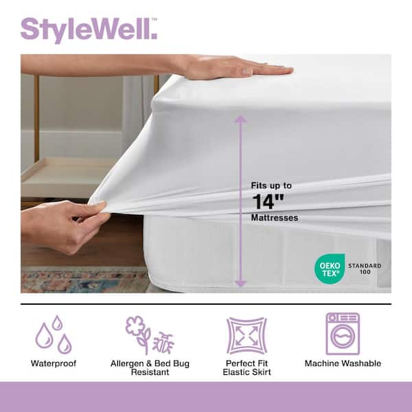 Waterproof & Antimicrobial Fitted Twin Mattress Protector