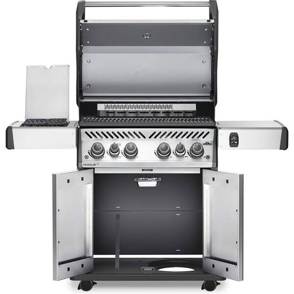 Rogue 4-Burner Propane Gas Grill in Stainless Steel with Infrared Rear and Side Burners