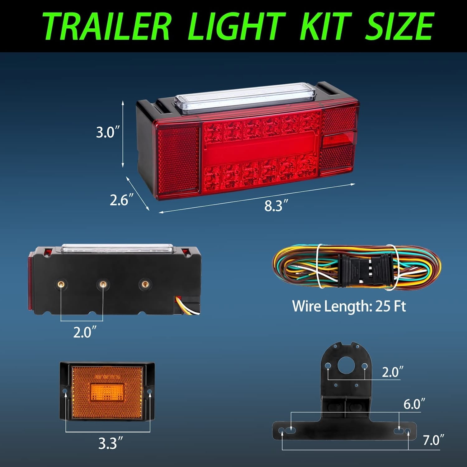 VINAUO Trailer Lights,Boat Trailer Lights,Trailer Lights Kit,Led Trailer Lights Kit,IP68 Waterproof Submersible,DOT Approval