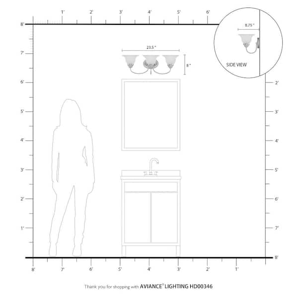 Bodenham 3 Light Polished Chrome Bath Vanity