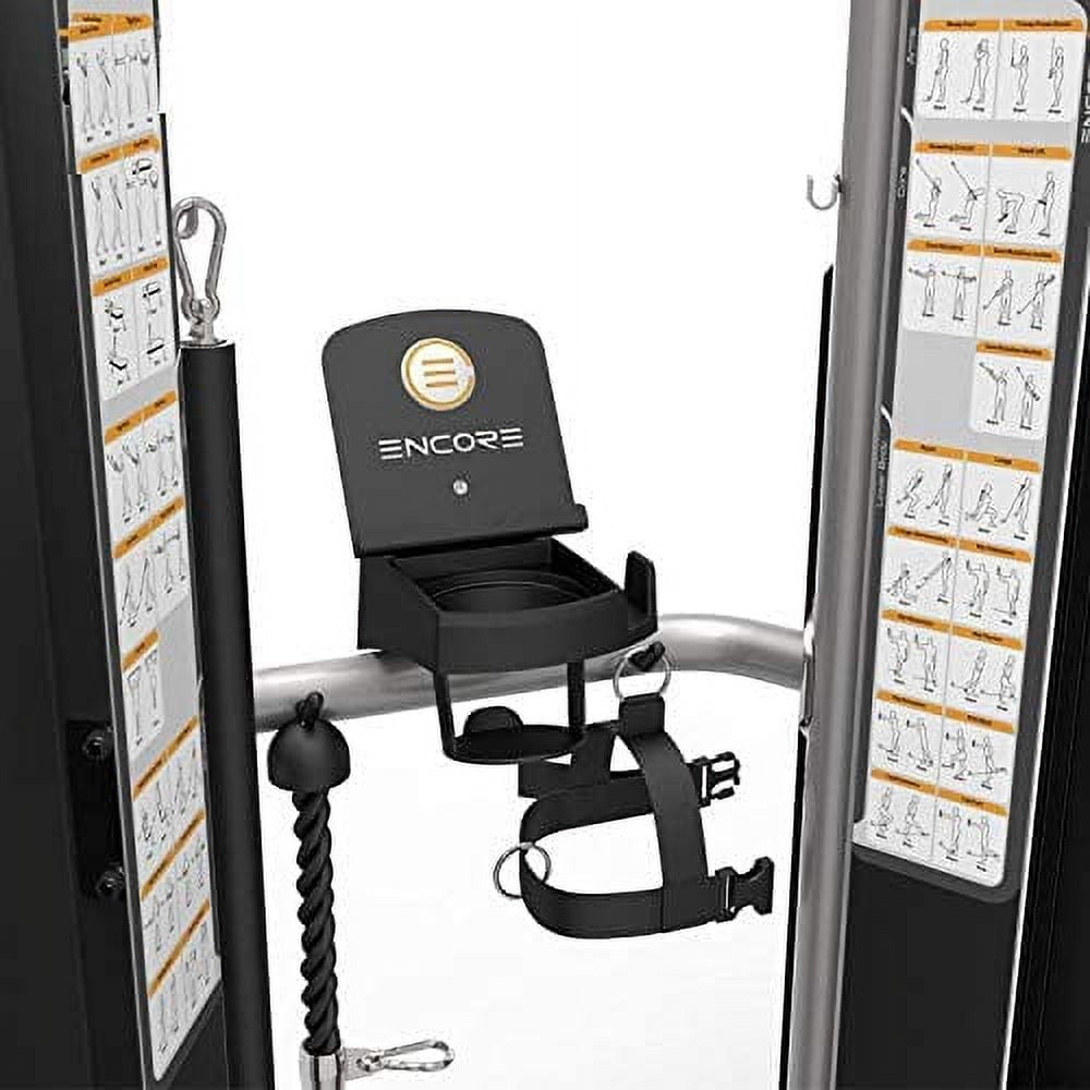 Encore ES9030 Functional Pulley System, Weight Trainer, Dual Weight Stacks, Adjustable Home Gym Equipment, Weight Machine, Lifting for LAT Pull Down, Tricep, Biceps Curl, Back, Forearm Exercise