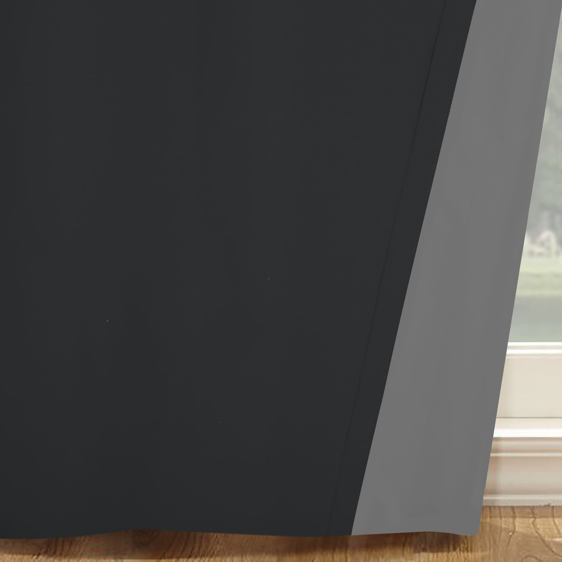 Mainstays Solid Black Room Darkening Rod Pocket Curtain Panel Pair, 30