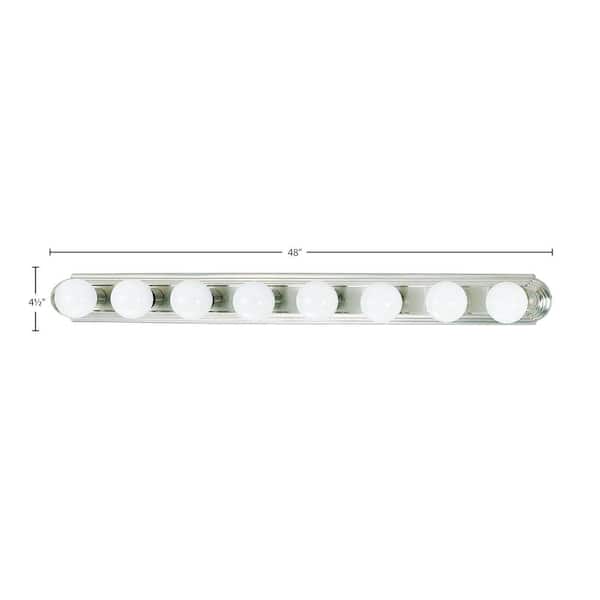 8 -Light Brushed Nickel Bathroom Vanity Light