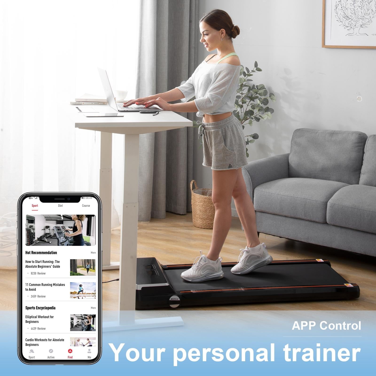Style Treadmill 2.5HP Home Treadmill Maximum Weight 265LBS Electric Treadmill With Bluetooth Remote Control.