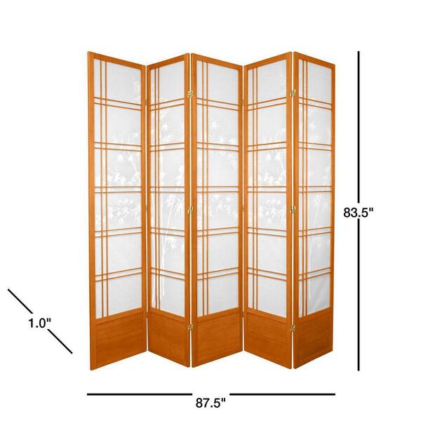 7 ft. Honey 5-Panel Room Divider
