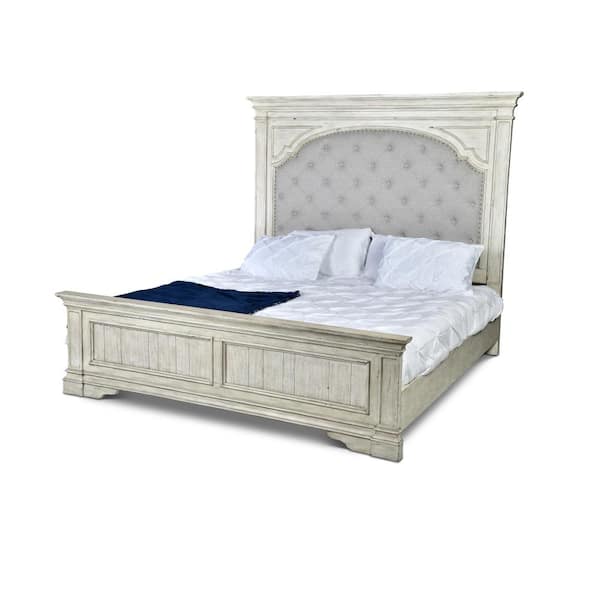 Highland Park Rustic Ivory Queen Pannel Bed