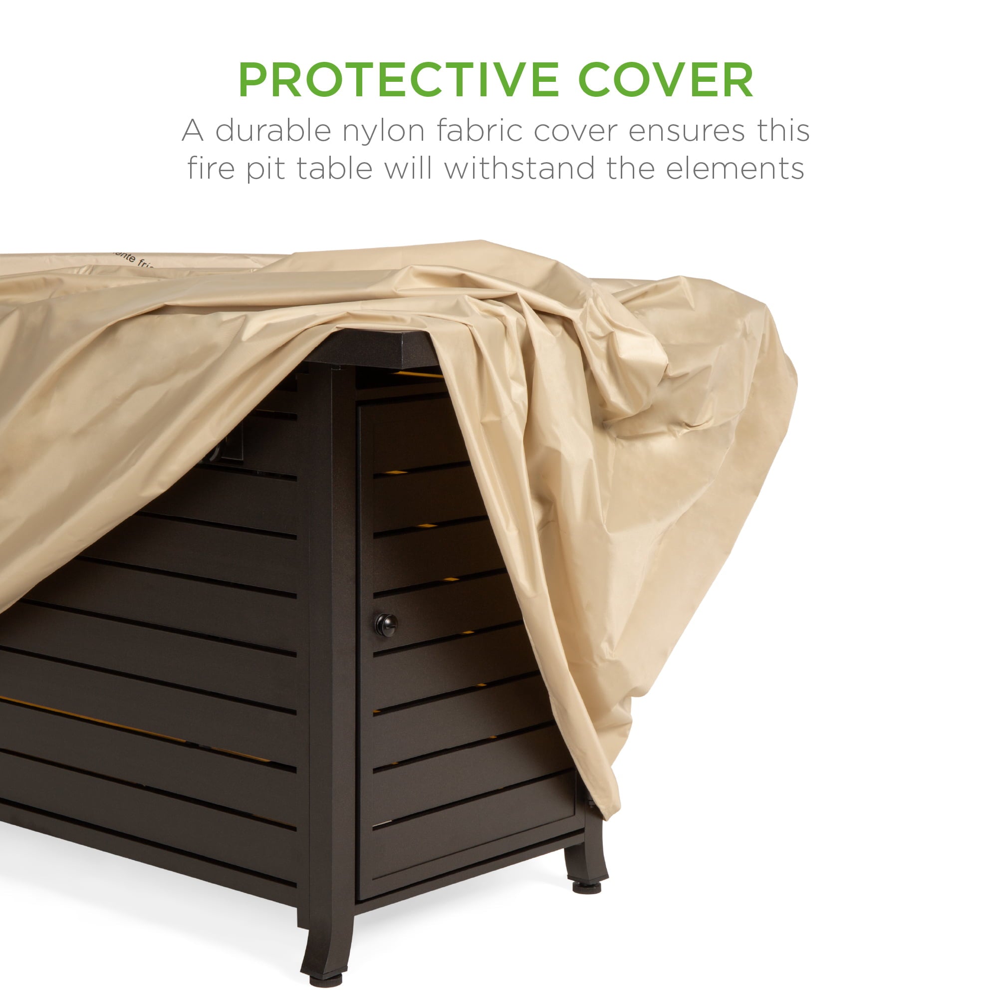 Best Choice Products 57in 50,000 BTU Rectangular Propane Aluminum Gas Fire Pit Table w/ Cover, Glass Beads - Dark Brown