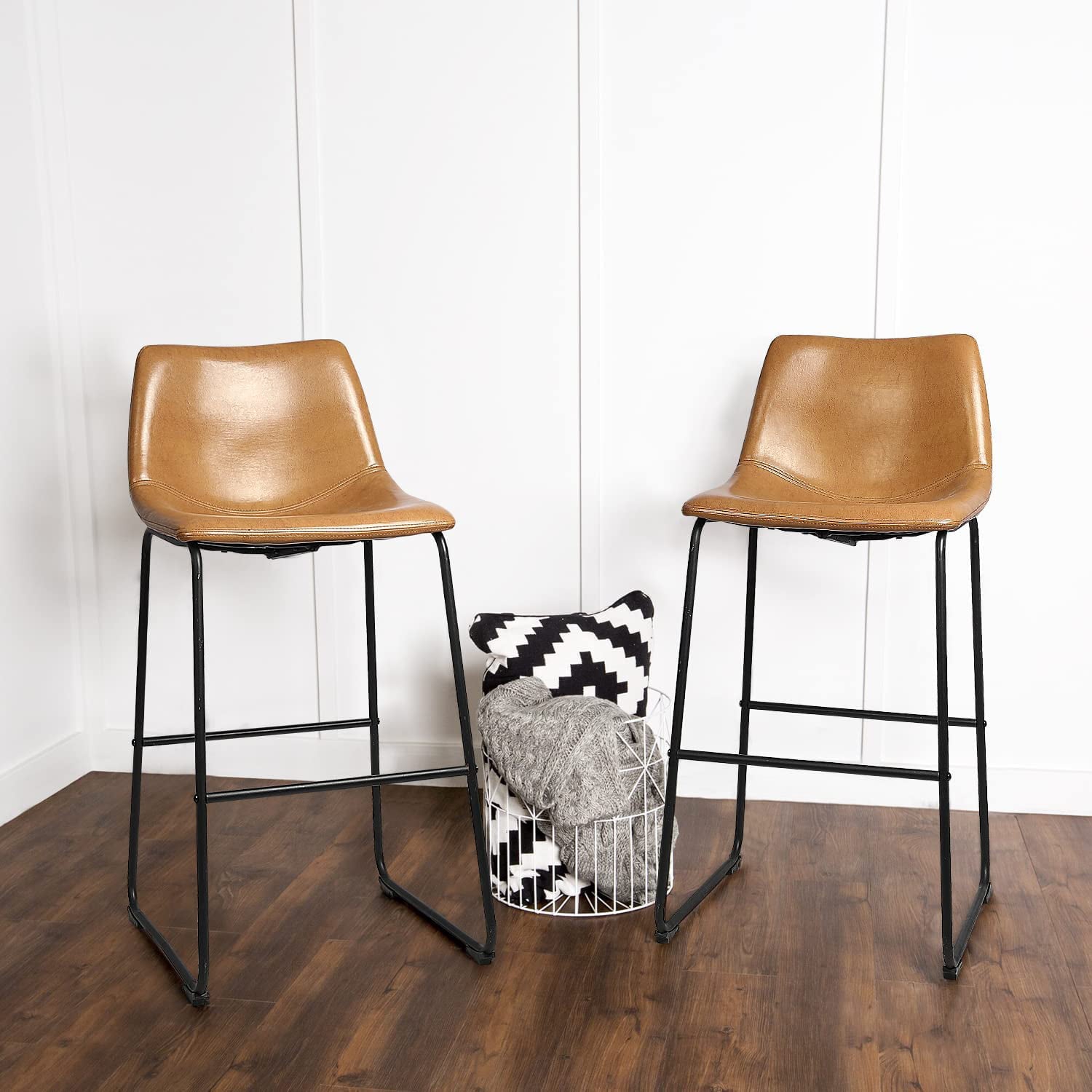 Vitesse 26/30 inch PU Faux Leather Counter Bar Height Stools with Back