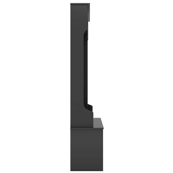 Angelique Black 60 in. W x 77 in. H Hall Tree with Storage Shelf and Shoe Cubbies