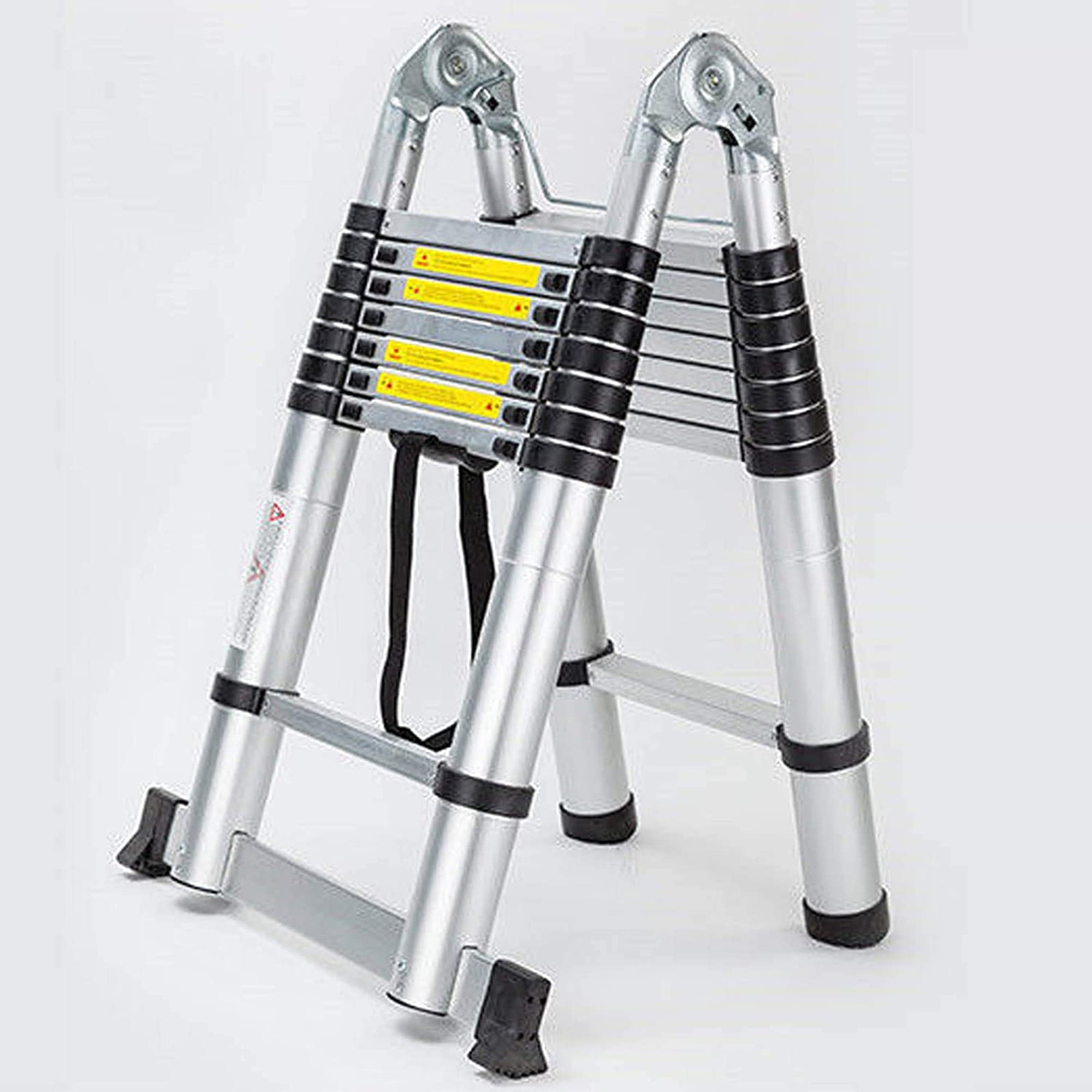 Bowoshen Telescopic Loft Ladder 16.5Ft Extendable Collapsible Step Ladders Securing Bolt 330lb Loading EN131 Certified