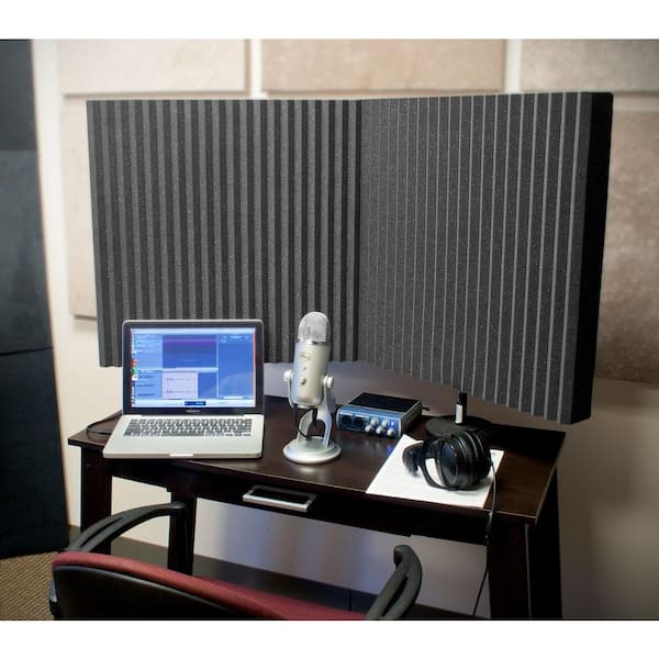 (2) 3 in. x 24 in. x 24 in. Acoustic Panel with 2 Desk Stand