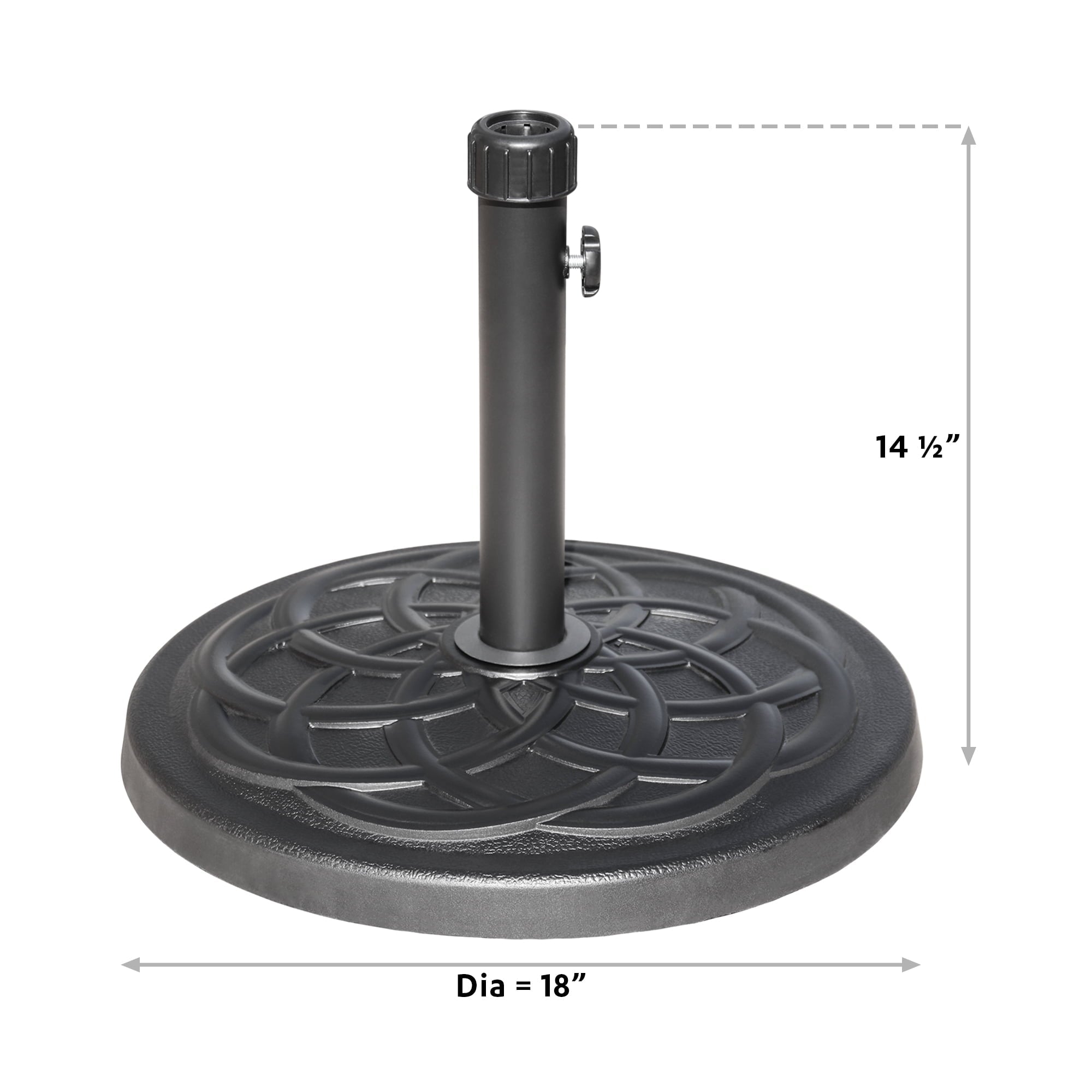 Abble 27lbs Heavy Duty Powder Coated Resin Round Umbrella Base Black