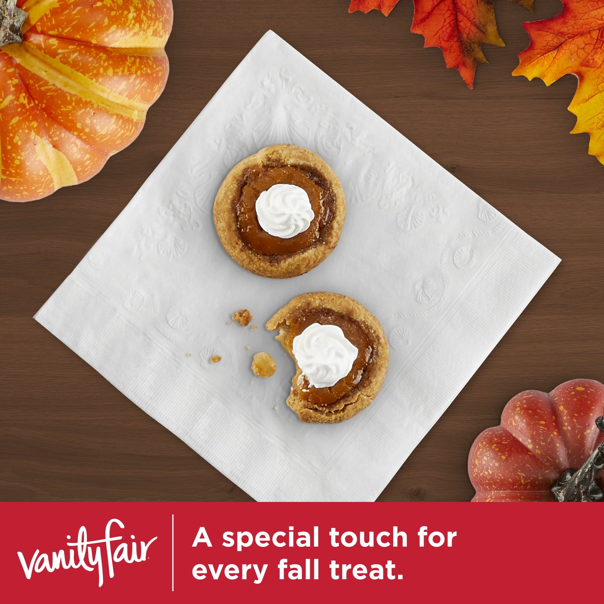 Vanity Fair Everyday Disposable Paper Napkins, White, 100 Count