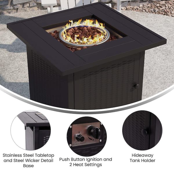 Black Steel Fire Pit Table