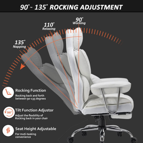 Desk Office Chair Big High Back Chair PU Leather Computer Chair Managerial Execu