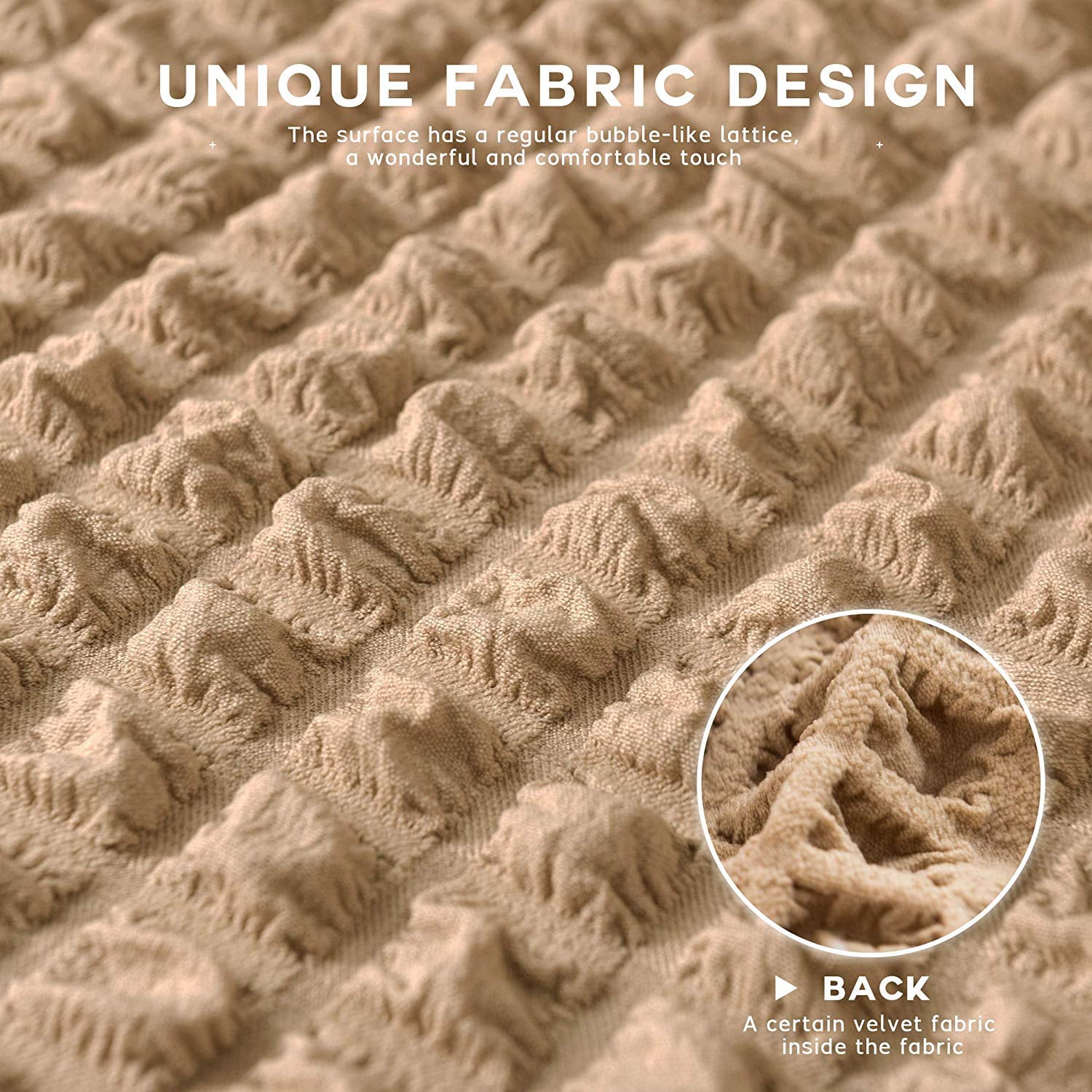 Subrtex Stretch 1-Piece Pleated Ruffled Skirt Armchair Slipcover, Oatmeal