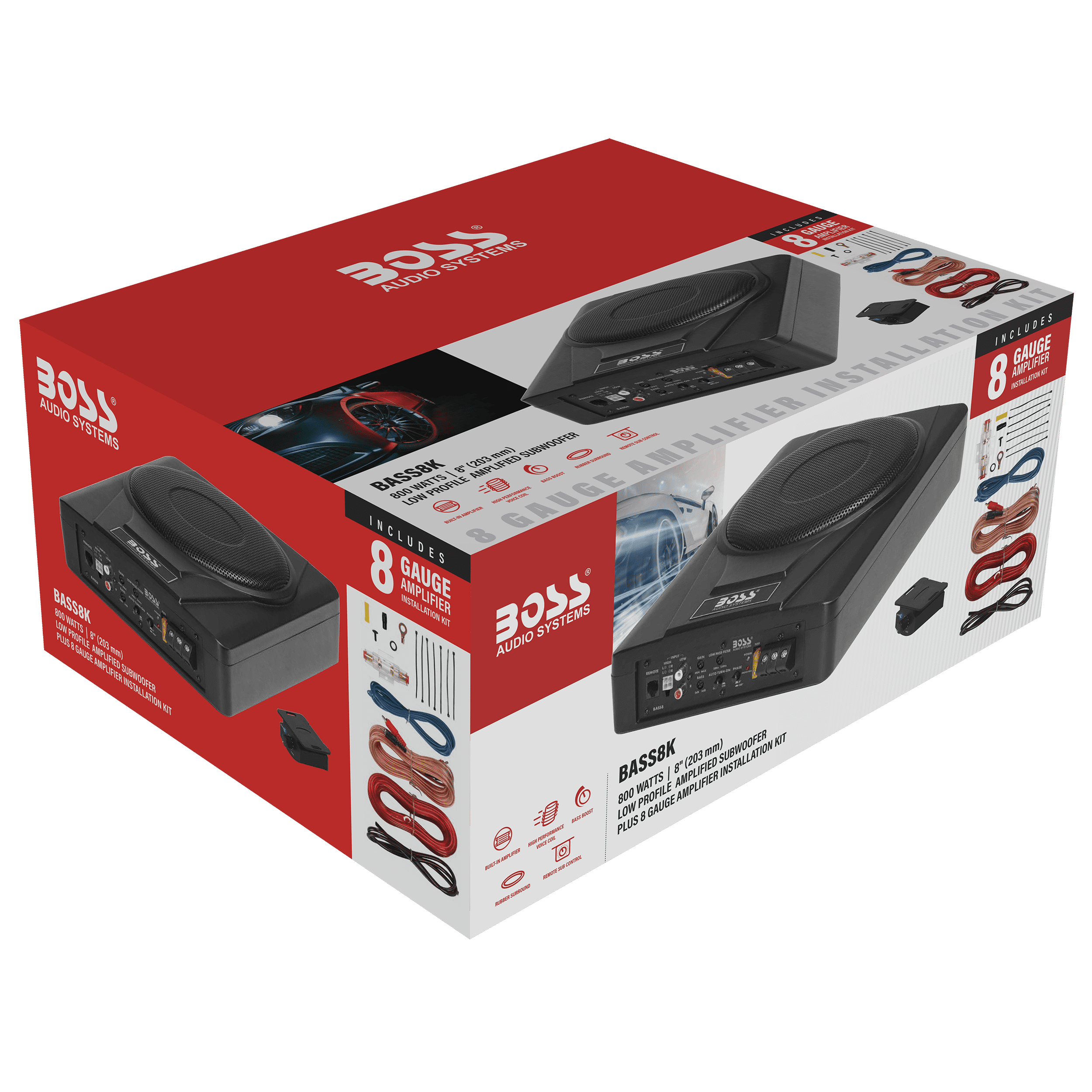 BOSS Audio Systems BASS8K 8” Powered Car Subwoofer | Certified Refurbished