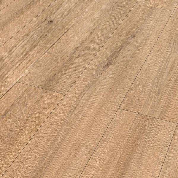 Tully River Oak 7 mm T x 7.56 in. W Water Resistant Laminate Flooring (26.6 sqft/case)