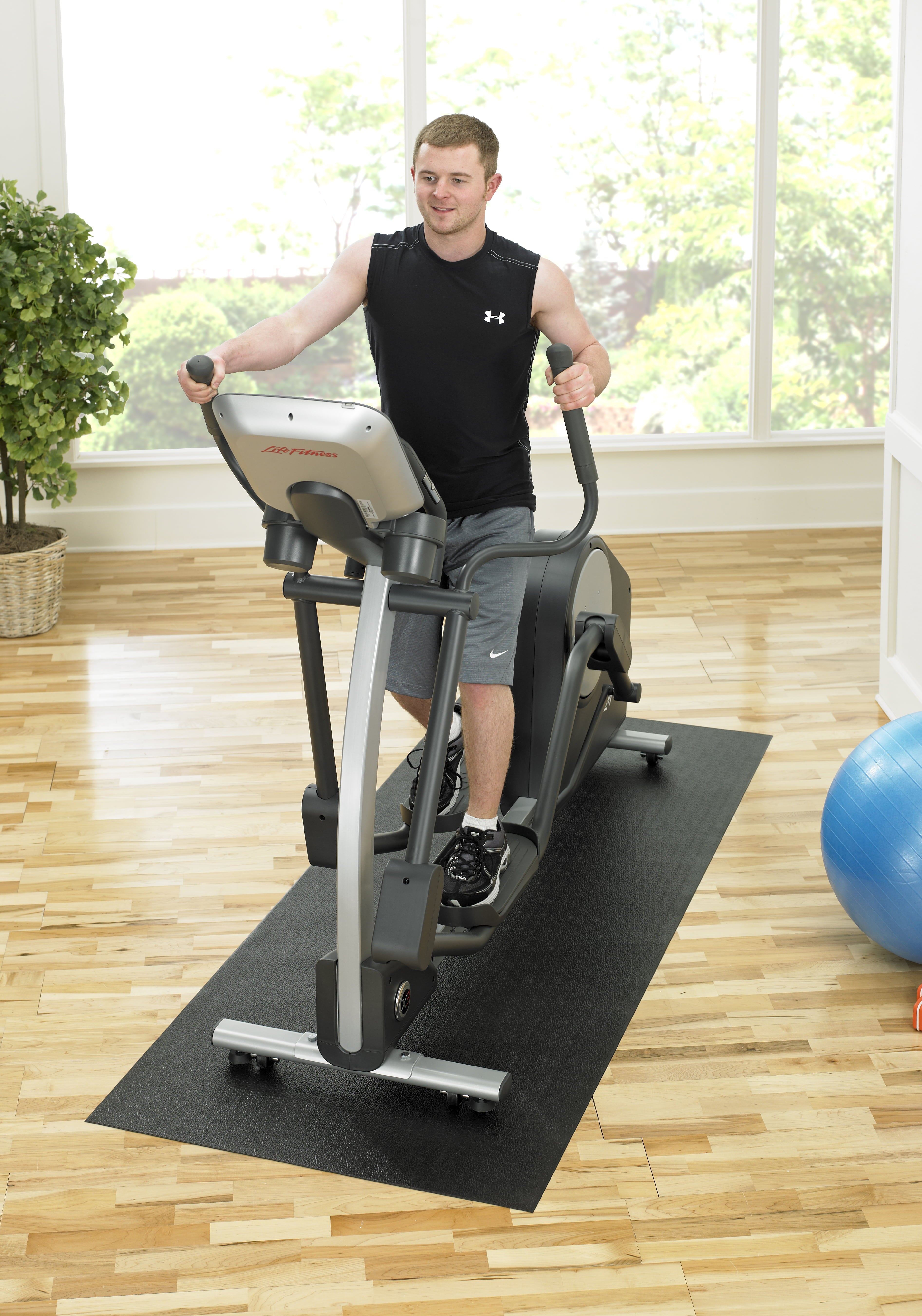 SuperMats - Treadmill Mat - Standard Quality Dense Foam Vinyl - Fitness Equipment Mat, Black, 30 In. x 72 In.