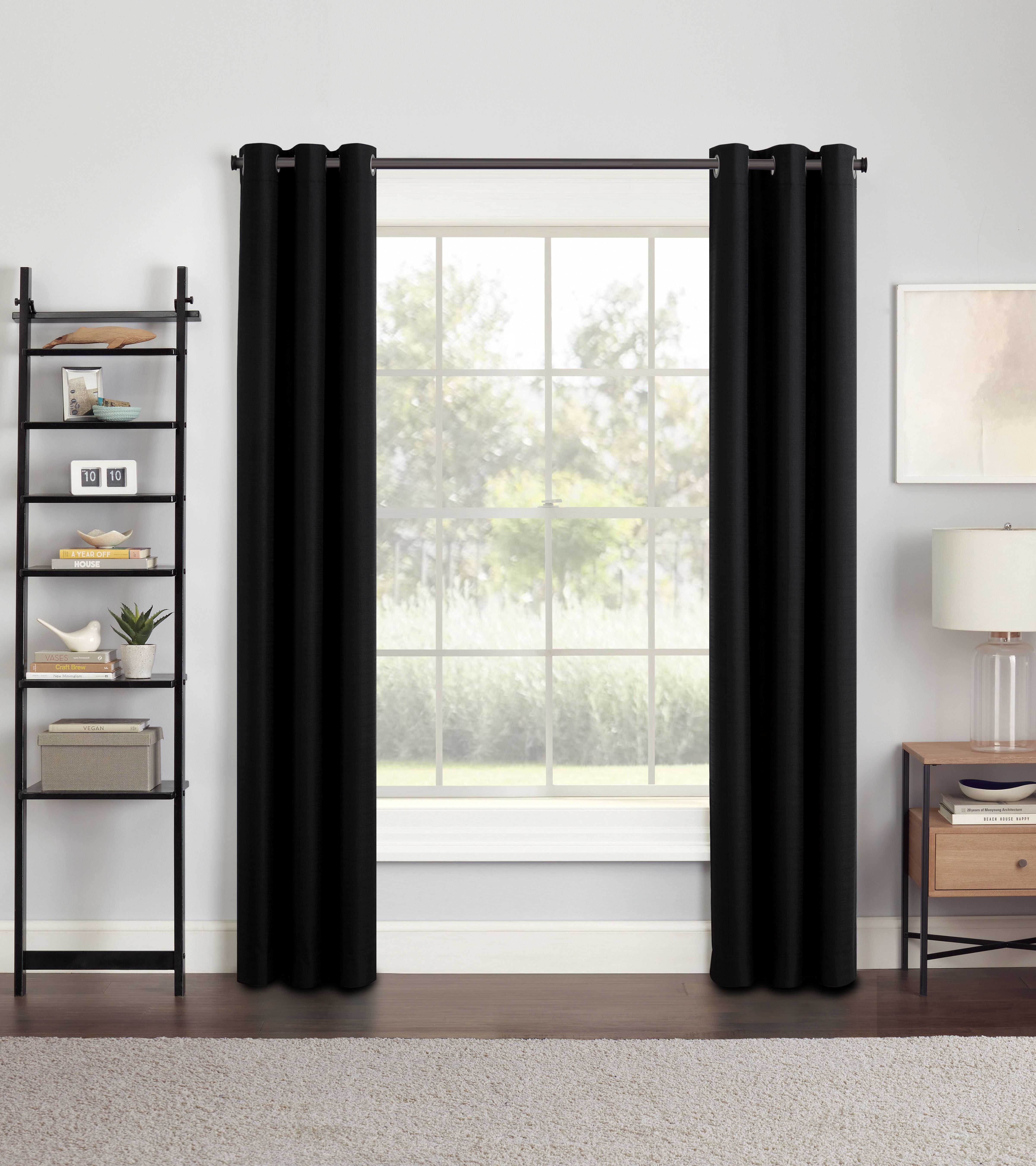 Eclipse Samara Blackout Grommet Single Curtain Panel, Black, 42 x 84