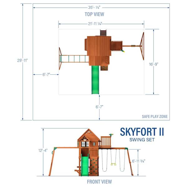 Skyfort II All Cedar Swing Playset